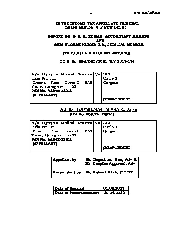 India vs Olympus Medical Systems India Pvt. Ltd., April 2022,