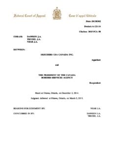 Canada vs. Skechers USA Canada Inc. March 2015, Federal Court of Appeal