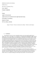 European Commission vs Apple and Ireland, November 2023, European Court of Justice, AG-Opinion, Case No C-465/20 P