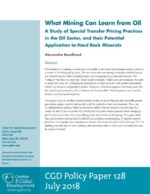 July 2018: Transfer Pricing Practices in the Oil Sector, and their Potential Application to Mining