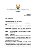 South Africa vs Levi Strauss SA (PTY) LTD, April 2021, Supreme Court of Appeal, Case No (509/2019) [2021] ZASCA 32