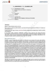 Spain vs. Borex, February 2011, National Court case nr. 80-2008