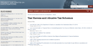 US Senate Hearings on Offshore Profit Shifting and Abusive Tax Schemes