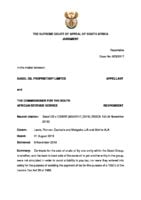 South Africa vs Sasol Oil, November 2018, Supreme Court of Appeal, Case No 923/2017