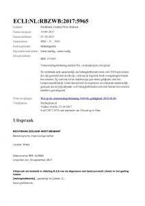 Netherland vs. A BV, October 2017, District Court, case no 2017: 5965 (ECLI:NL:RBZWB:2017:5965)