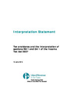 Statement released by New Zealand's Inland Revenue on determining whether an Arrangement is Tax Avoidance